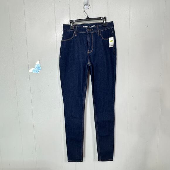 Old‎ Navy Womens Jeans Size 2 Blue Denim High Rise Super Skinny Dark Wash New - Picture 1 of 12